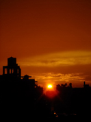 water tower sunset